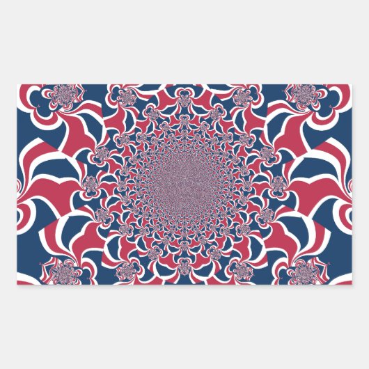 スワーリング万華鏡のように千変万化するパターンアートプリント 長方形シール (正面)