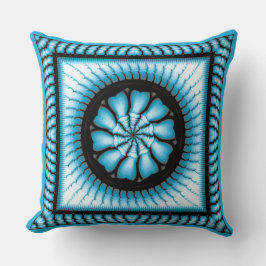 スワーリング抽象芸術青パターン クッション