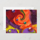 スワーリング球抽象芸術はがき ポストカード (正面/裏面)
