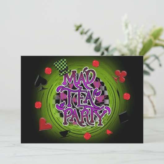 スワールお洒落不機嫌茶パーティーパーティの招待状 招待状 (スタンド正面)