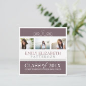 スワールかわいらしフォトコラージュ卒業招待状 招待状 (スタンド正面)