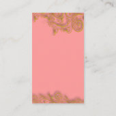 スワールかわいらしプロファイルカード付きのピンク色のチョコレート 名刺 (裏面)