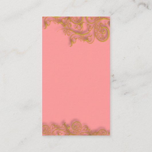 スワールかわいらしプロファイルカード付きのピンク色のチョコレート 名刺 (裏面)