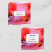 スワールとスプラッシュ水の色の名刺の正方形 スクエア名刺 (正面/裏面)