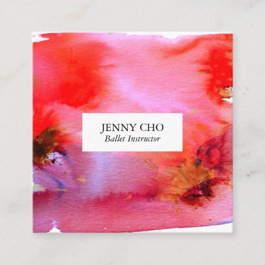 スワールとスプラッシュ水の色の名刺の正方形 スクエア名刺 (正面)