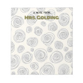 スワールとドードルパーソナライズされたズ先生ギフト ノートパッド (正面)