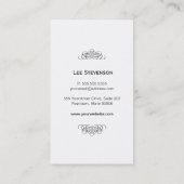 スワールと黒板ヴィンテージスタイルクールブラック 名刺 (裏面)