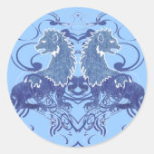 スワールのあるヴィンテージライオンの再構築 ラウンドシール (正面)