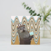 スワールの背景にアイスクリームを置いたかわいいカワウソ (スタンド正面)