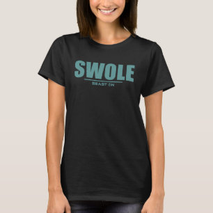 スワールインブルーボディビルフィットネスモチベーション Tシャツ