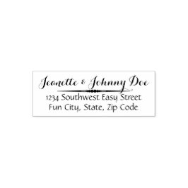 スワールエレガントカスタムウェディングまたはアドレススタンプ セルフインキングスタンプ