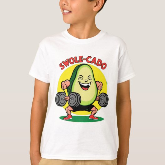 スワールカド – アボカドおもしろいキッズTシャツ Tシャツ (正面)
