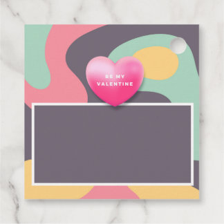 スワールカラフルバレンタインデイギフトメッセージカード フェイバータグ