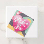 スワールカラフルバレンタインデイギフトメッセージカード フェイバータグ (インサイチュ)