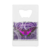 スワールカラフル付きシルバーフレーム蝶 クレジットカード栓抜き (正面)