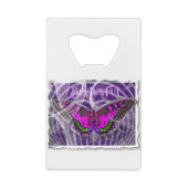 スワールカラフル付きシルバーフレーム蝶 クレジットカード栓抜き (裏面)