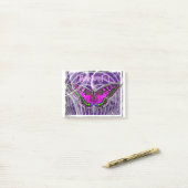 スワールカラフル付きシルバーフレーム蝶 ポストイット (デスク上)