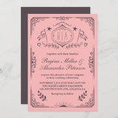 スワールカールヴィンテビクトリアンージウェディング招待状 招待状 (正面/裏面)