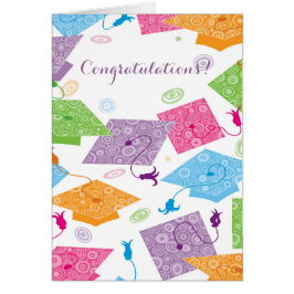 スワールキャップカラフルの卒業カスタマイズ可能なカード