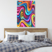 スワールグカラフルラフィックアートデザイン キャンバスプリント (インサイチュ (寝室))