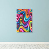 スワールグカラフルラフィックアートデザイン キャンバスプリント (インサイチュ (ウッドフロア))
