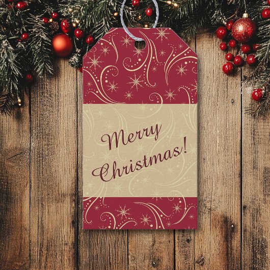 スワールスターズ金ゴールドホリデイ ギフトタグ