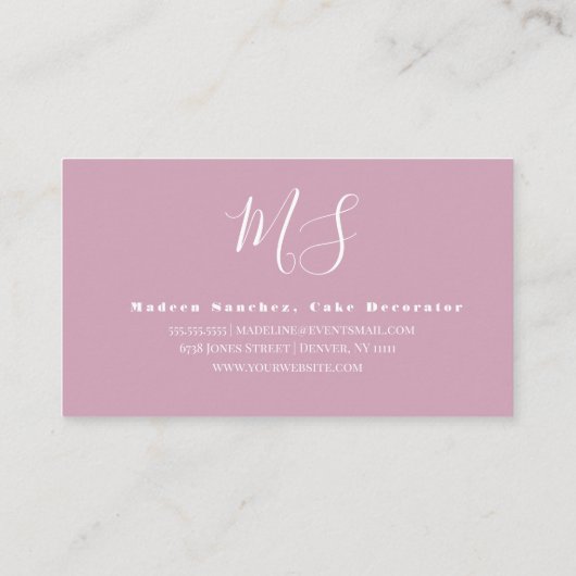 スワールストライプズ自家製ケーキベーカリーピンク 名刺 (裏面)