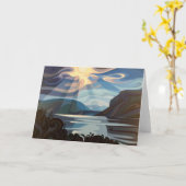 スワールスピリッツShuswap湖の折り畳まれたグリーティングカード カード (黄色い花)