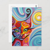 スワールスピリツルナムーンキャットポストカードスピリットアニマル ポストカード (正面/裏面)