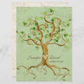 スワールツリールーツアンチキュードセージカップルシャワー 招待状 (正面/裏面)