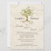 スワールツリールーツアンチキュードセージカップルシャワー 招待状 (裏面)