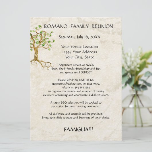 スワールツリールーツアンティークファミリー懇親会ピクニック 招待状 (スタンド正面)