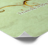 スワールツリールーツ古いアクア結婚のギフトアート ポスター (角)