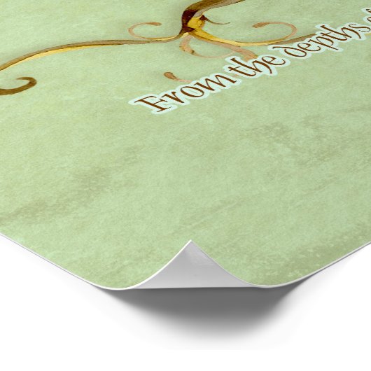 スワールツリールーツ古いアクア結婚のギフトアート ポスター (角)