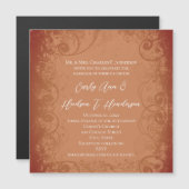 スワールテラ素朴コッタコーラル結婚式招待状 マグネット招待状 (正面/裏面)