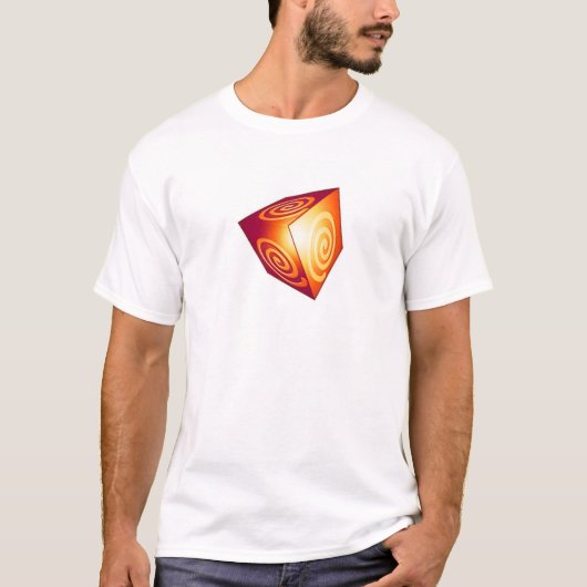 スワールデザインのクールな3Dキューブ Tシャツ (正面)