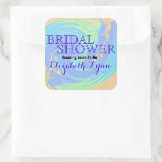 スワールドパカラフルステルブライダルシャワー スクエアシール (バッグ)