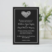 スワールハートウェディング - 3x5 ウェディング招待状 招待状 (スタンド正面)