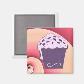 スワールパープルカップケーキ マグネット (正面/裏面)