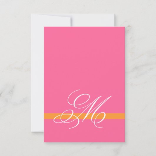 スワールピンクシルバーRSVPスクエア招待状 出欠カード (正面)