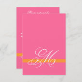 スワールピンクシルバーRSVPスクエア招待状 出欠カード (正面/裏面)