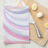 スワールピンクブルーピーチ キッチンタオル (四つ折り)