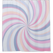 スワールピンクブルーピーチ シャワーカーテン (正面)