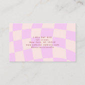 スワールピンクレトロチェッカーボードネイルサロン 名刺 (裏面)