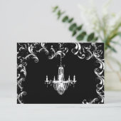 スワールファンシーシャンデリア結婚式招待状 出欠カード (スタンド正面)