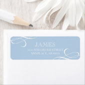 スワールフォーマルパウダーブルーアクア差出人住所ラベル ラベル (インサイチュ)