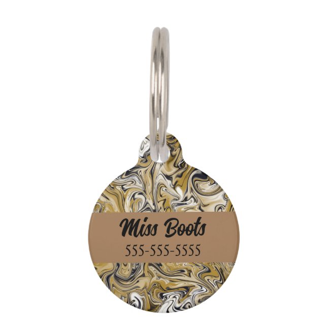 スワールマーブルワイルドスワール名前をカスタムする ペット　ネームタグ (正面)