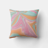 スワールモダンアート – ピンクのミントオレンジ クッション (裏面)