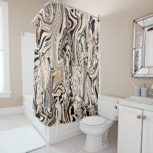 スワールモダンズ水彩茶色の黒いパターン