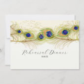 スワールモダンピーコック羽毛リハーサルディナー 招待状 (裏面)